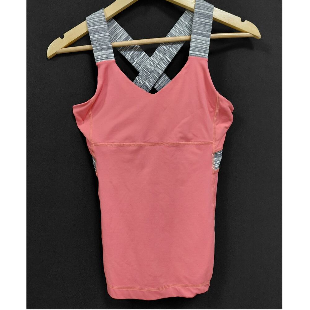 Lululemon logo Pink Tank Top Solid Knit Sleeveless Women Size 6